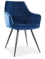 Krzesło Loly Velvet - granatowe Bluvel