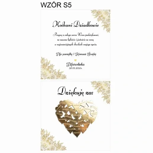 PODZIĘKOWANIE Z OKAZJI KOMUNII ŚWIĘTEJ DLA CHRZESTNYCH DZIADKÓW PUDEŁKO 3D zdjęcie 5