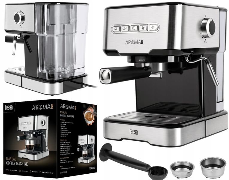 Kolbowy Ekspres Ciśnieniowy Teesa Aroma 450 850 W Srebrny/Szary zdjęcie 1