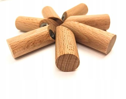 Wieszak Drewniany Kołek Ścienny Na Ubrania Owalny Uchwyt Do Wieszania Buk na Arena.pl