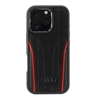 Audi Genuine Leather MagSafe iPhone 16 Pro 6.3" czarno-czerwony/black-red