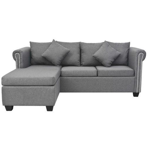 SOFA NAROŻNA JASNOSZARA 200x140x73cm na Arena.pl