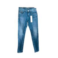 Męskie Spodnie Jeansowe Skinny Mid Rise Niebieskie W25 L32 Bawełniane