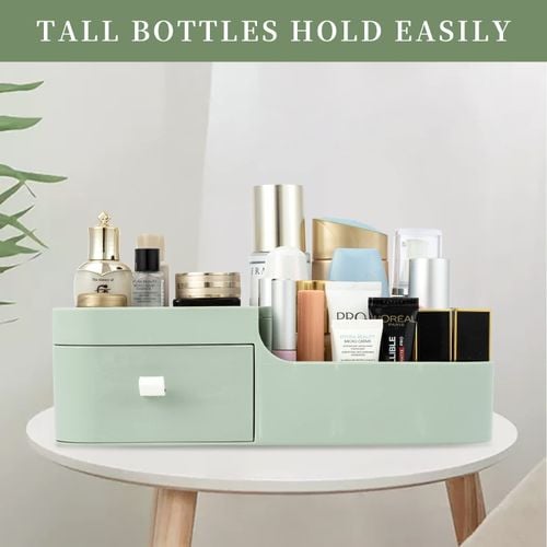 Organizer Na Kosmetyki Biurko Z Szufladą Zielony Pojemnik 26x17 Cm Duży na Arena.pl