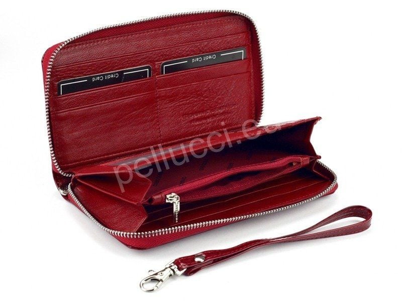 Portfel damski skórzany PELLUCCI PT-119 Czerwony zdjęcie 2