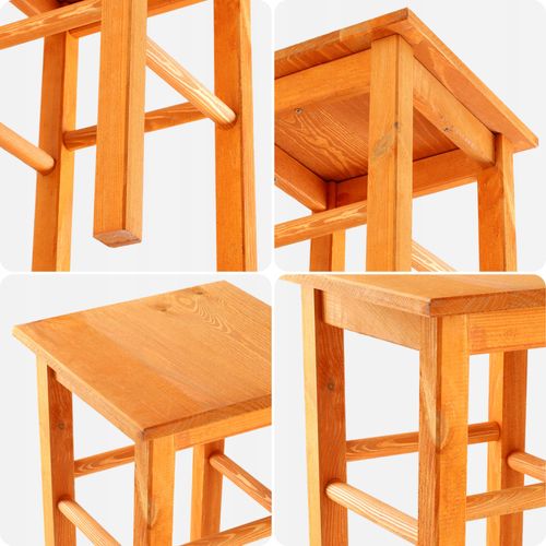 KADAX Drewniany Taboret Stolek Kuchenny Solidny Olcha Kwadratowy na Arena.pl