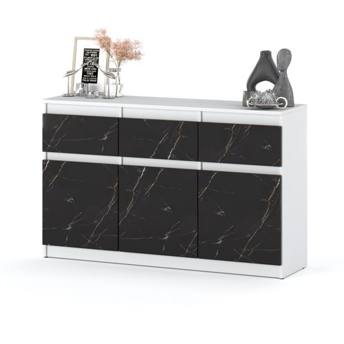 Komoda Pojemna Szafka 3 Szuflady Salon Sypialnia 120cm Biała San Sebastian na Arena.pl