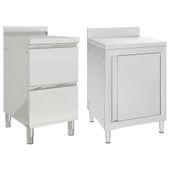 Szafki gastronomiczne, 2 szt., stal nierdzewna