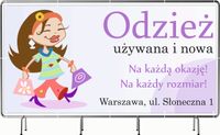 BANER REKLAMOWY OCZKOWANY 200x100cm różne wzory ODZIEŻ NOWA UŻYWANA