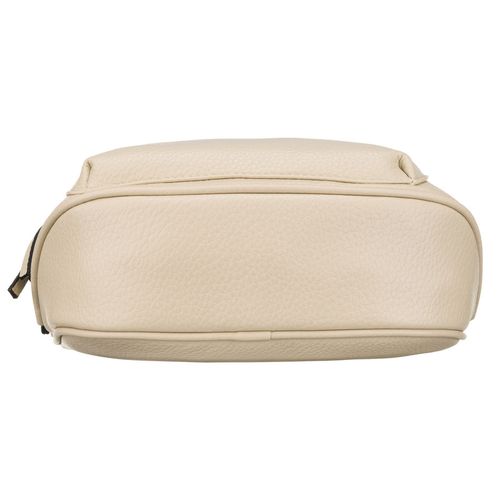 beżowa listonoszka damska ze skóry ekologicznej zamykana suwakiem - rovicky na Arena.pl