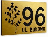 Tabliczka Tablica ADRESOWA złota DIBOND 30x20 numer domu ul. duży wybór