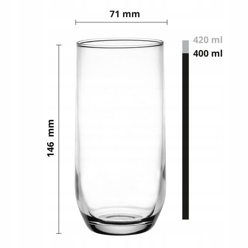 Szklanki wysokie GLASMARK zestaw 6szt na drink koktajl sok 400ml na Arena.pl