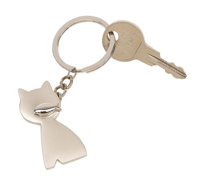 Brelok na klucze CAT, srebrny zdjęcie 1