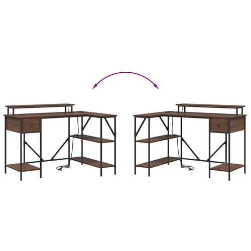 Biurko Brązowy dąb 120 x 79 x 86.5 cm Materiał drewnopochodny na Arena.pl