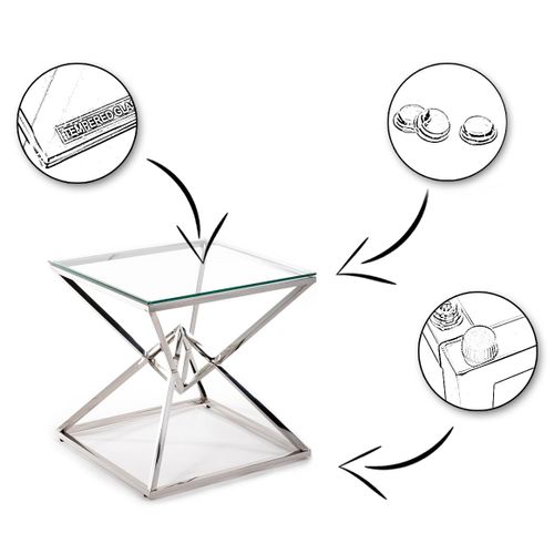 STOLIK KAWOWY DIAMANTO SILVER 60 CM na Arena.pl