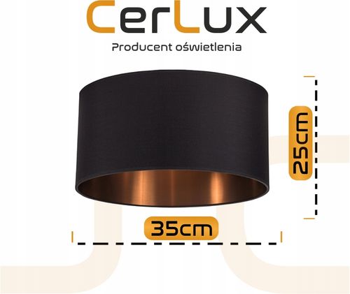 Abażur KLOSZ LAMPA Czarno Miedziany/Złoty 35 cm h 25cm na Arena.pl