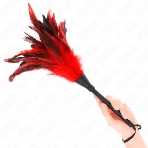kink feather duster red - laska z czerwonym piorem 36 cm na Arena.pl