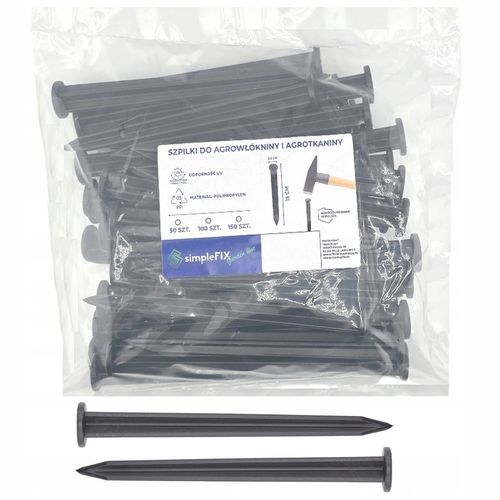 SZPILKI DO AGROTKANINY AGROWŁÓKNINY SIMPLEFIX ZESTAW 100 szt. na Arena.pl