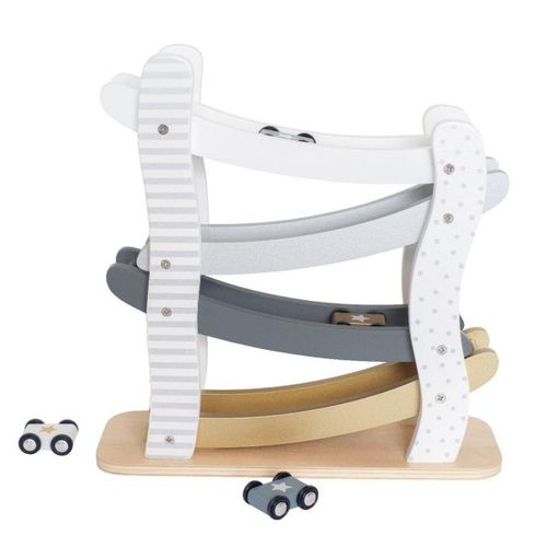 DLA DZIECI DREWNIANA ZJEŻDŻALNIA DLA AUT SREBRNO-SZARA na Arena.pl