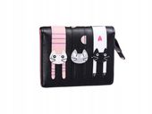 PORTFEL DAMSKI PORTMONETKA z kotkiem kotem Śliczny