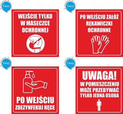 Wejście tylko w masce ochronnej NAKLEJKA na Arena.pl