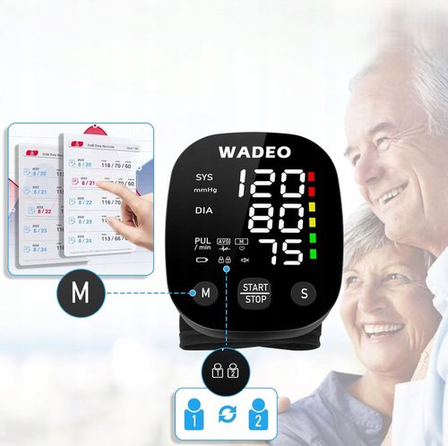 Ciśnieniomierz Nadgarstkowy Na Nadgarstek Arytmia Puls Lcd Pamięć 2X99 Etui na Arena.pl