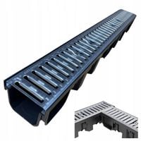 ODWODNIENIE LINIOWE KORYTKO KANAŁ ODPŁYW 1000x130x105 A15 1,5T KRATKA