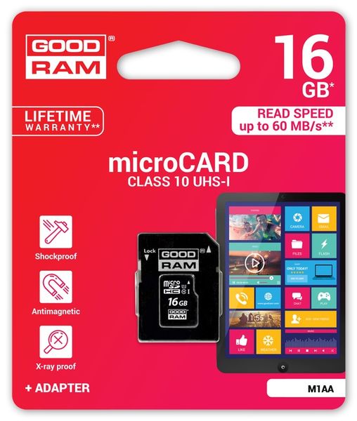 GOODRAM KARTA MICRO SD 16GB CL 10 UHS + CZYTNIK MICRO zdjęcie 3