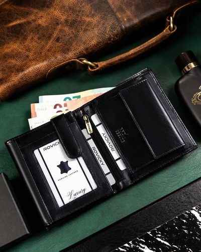 duży, skórzany portfel męski z systemem rfid - rovicky na Arena.pl