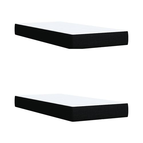 Łóżko kontynentalne z materacem, czarne, tkanina, 200x200 cm na Arena.pl