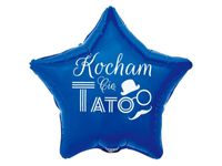 Balon foliowy gwiazda, "Kocham Cię Tato", niebieski, 45 cm (18 cali) [balon