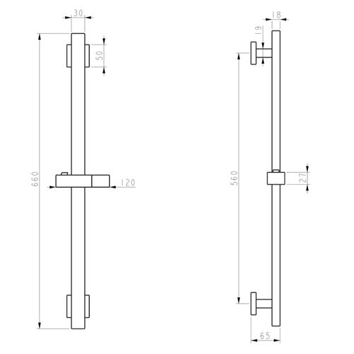 Drążek prysznicowy WEZER STK-02-BLACK - 660 mm na Arena.pl