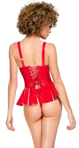 black level komplet winylowy czerwony top i stringi xl regulacja na Arena.pl