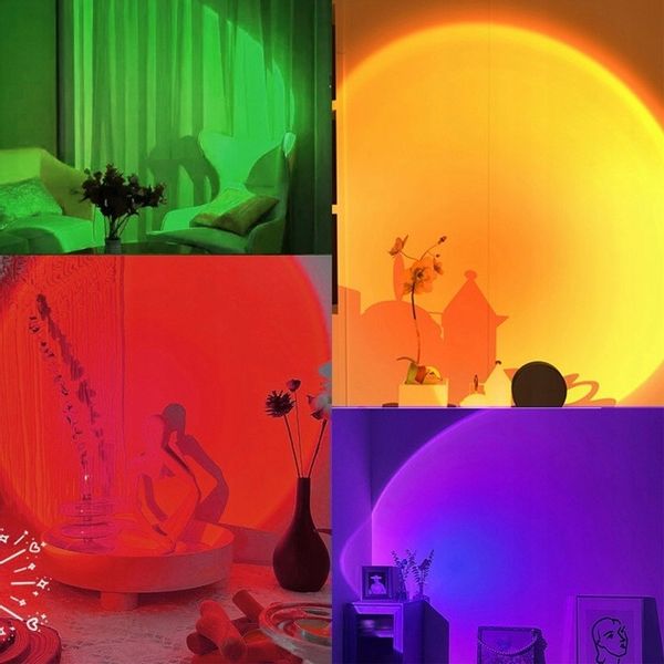 LAMPKA LED PROJEKTOR ZACHÓD SŁOŃCA TĘCZA PREZENT zdjęcie 3