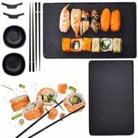 ZESTAW DO SUSHI dla Dwojga Elegancki Prezent Deluxe Pałeczki talerze podst,