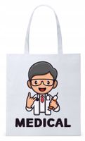 Dla Doktora Lekarza Torba Eco Biała Shopper Z Nadrukiem Ze Zdjęciem