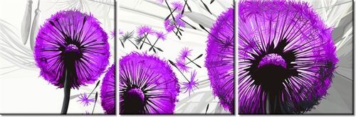 70 90CM OBRAZ 3 ELEM DMUCHAWCE FIOLECIE ŚCIENNY DRUK PŁÓTNO na Arena.pl