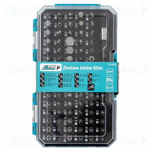 Zestaw bitów 85 el. TORX, IMBUS, SPLINE, PH, PZ, SL FR2358 na Arena.pl