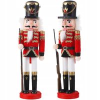 DZIADEK DO ORZECHÓW DREWNIANA FIGURKA OZDOBA ŚWIĄTECZNA ŻOŁNIERZYK 30 CM v2