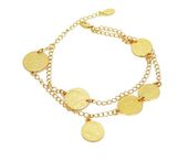 podwójna bransoletka z monetkami