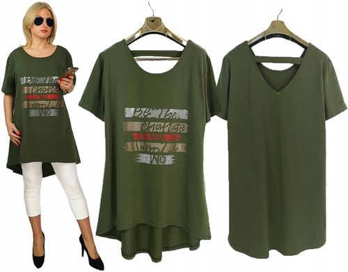 ASYMETRYCZNA TRAPEZOWA TUNIKA model OVERSIZE 48 50 52 54 na Arena.pl