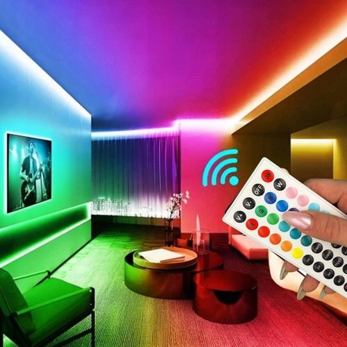 TAŚMA LED RGB 5m Ledy 5050 Listwa 230v 12v Z Zasilaczem NA PILOTA BLUETOOTH na Arena.pl
