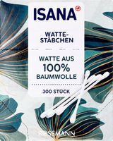 ISANA PATYCZKI KOSMETYCZNE 100 BAWELNY 300 SZT