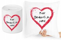 Dla Taty Zestaw Poduszka + Skarbonka Prezent Z Nadrukiem Ze Zdjęciem