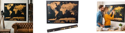 Mapa świata zdrapka dla podróżnika 82 x 59 cm na Arena.pl