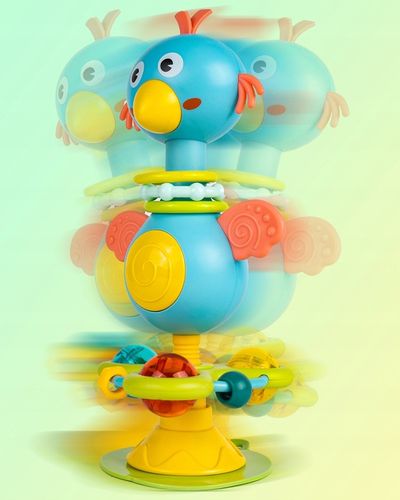 GRZECHOTKA PTAK ZABAWKA SENSORYCZNA WESOŁY PTASZEK Z PRZYSSAWKĄ NA BATERIE na Arena.pl