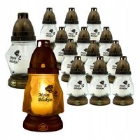 Znicze na Wszystkich Świętych 12sztuk Szklane Lampiony na Grób 17cm