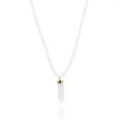 naszyjnik kryształ górski stal szlachetna pozłacana 14k złotem nst1581b