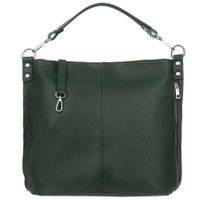 VERA PELLE torebka damska skórzana worek z paskiem na ramię V388 c.zielona
