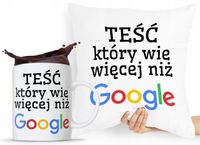 Zestaw Poduszka + Kubek Prezent Dla Teścia Taty Z Nadrukiem Ze Zdjęciem